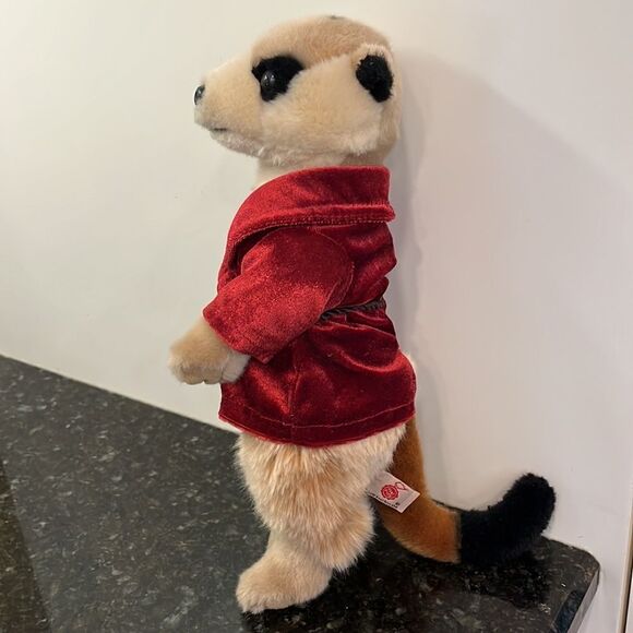 KEEL TOYS BROWN FUR MEERKAT WEARING RED DRESSING GOWN ~ Size 13” - Picture 3 of 7